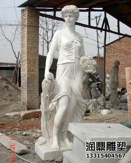 欧式汉白玉侍女雕塑(图2)