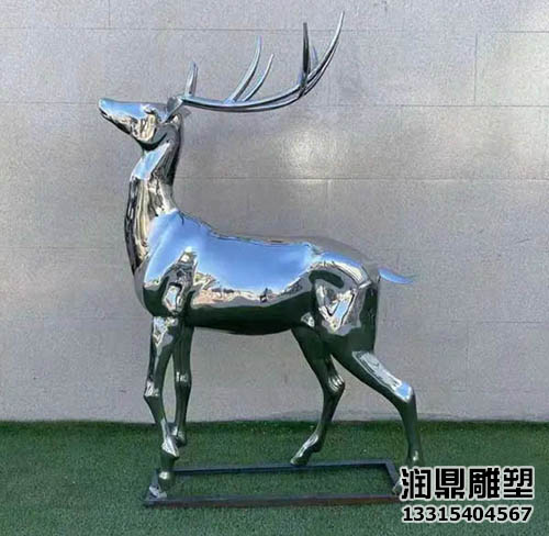 不锈钢镜面小鹿雕塑(图4)