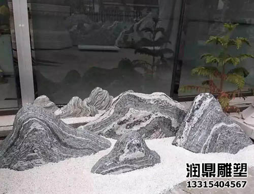 雪浪石白沙松树造景(图4)