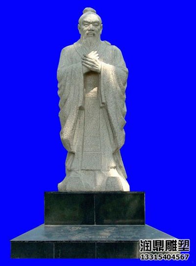 花岗岩孔子石雕像(图4)